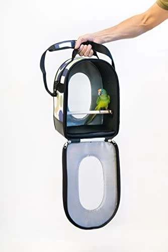 Mia's Pet Supply Soft-Sided Bird Travel Carrier with Perch - Small, Multicolor | Lightweight & Durable Pet Travel Bag 2 Mia's Pet Supply Prevue Pet Products Soft Sided Bird Travel Carrier With Perch Small, Multicolor