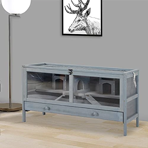 Mia's Pet Supply Wooden Rabbit House & Hamster Cage - Best Price for Small Pets 2 Mia's Pet Supply Rabbit Houses & Accessories PawHut Wooden Hamster Cage Rodent Mouse