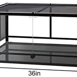 Mia's Pet Supply REPTI ZOO Reptile Glass Terrarium Tank Double Hinge Door With Screen Ventilation Houses, Pens & Crates