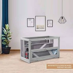 Mia's Pet Supply Aivituvin Rabbit Hutch, Wooden Bunny Cages Indoor Rabbit Houses & Accessories