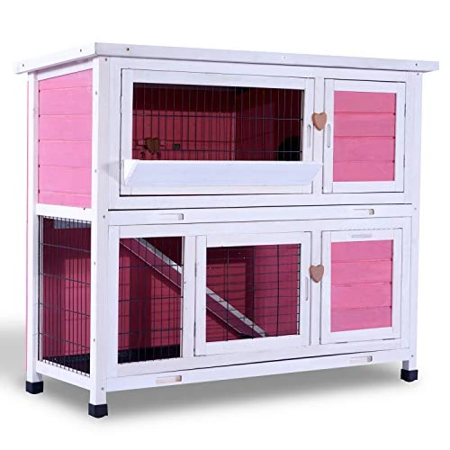 Mia's Pet Supply Lovupet 2-Story Outdoor Wooden Rabbit Hutch & Chicken Coop - Durable & Spacious Design 14 Mia's Pet Supply Lovupet 2 Story Outdoor Wooden Rabbit Hutch Chicken Coop