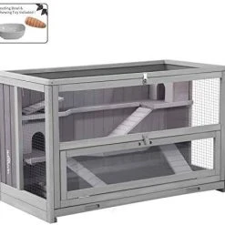 Mia's Pet Supply Aivituvin Rabbit Hutch, Wooden Bunny Cages Indoor Rabbit Houses & Accessories