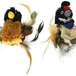 Mia's Pet Supply Cat Toys Soft Plush Boredom Relief Interactive Catnip Filled Cat Toy With Realistic Feathers