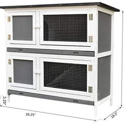 Mia's Pet Supply PawHut Solid Wood Rabbit/Bunny Hutch