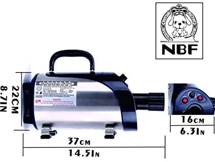 Mia's Pet Supply Adjustable Speed Pet Hair Dryer - 3.2HP Dog Grooming Blower with Heater (Black) | Professional Pet Grooming Tool 5 Mia's Pet Supply NBF Stepless Adjustable Speed Pet Hair Force Dryer Dog Professional Grooming Blower With Heater 3.2HP (Black) : Pet Supplies Hygiene