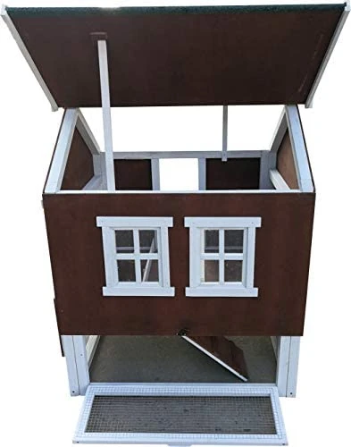 Mia's Pet Supply Omitree Deluxe Wooden Chicken Coop - Sturdy Backyard Hen House for Poultry 3 Mia's Pet Supply Omitree Deluxe Sturdy Wood Frame Plywood Chicken Coop Backyard Hen House Chicken Coop Cages