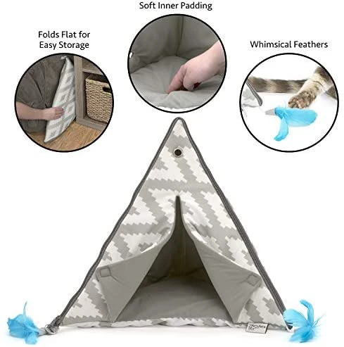 Mia's Pet Supply Kitty City Small Teepee & Feather Toy - Interactive Cat Toys for Indoor Cats 4 Mia's Pet Supply Kitty City Small Teepee And Feather Toy, Cat Toys