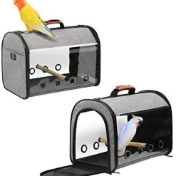 Mia's Pet Supply X-ZONE Portable Pet Bird Parrot Carrier - Transparent, Breathable Travel Cage for Cats & Dogs 12 Mia's Pet Supply X-ZONE Portable Pet Bird Parrot Carrier Transparent Breathable Travel Cage