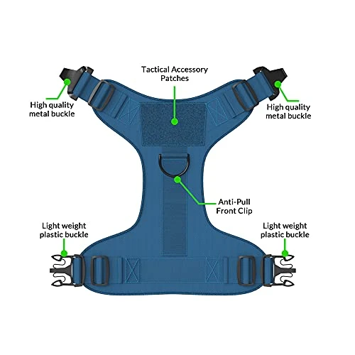Mia's Pet Supply Tactical Dog Harness Bundle - No Pull Front Clip, MOLLE Vest, Leash & Bag - Peanut Brown (M) 16 Mia's Pet Supply Tactical Dog Harness Bundle Includes Tactical Leash & Tactical Bag. Working Dog MOLLE Vest With Handle, No Pulling Front Leash Clip, Hook & Dog Patch. (M (Neck:16"-22" ; Chest:25"-31"), Peanut Brown) Leashes And Harness