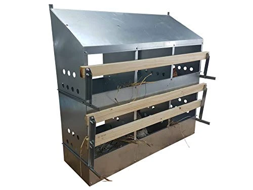 Mia's Pet Supply 6-Hole Heavy Duty Galvanized Chicken Nesting Box for Laying Roost | Durable & Easy to Clean 2 Mia's Pet Supply 6 HOLE HEAVY DUTY 23ga GALVANIZED CHICKEN NESTING LAYING ROOST BOX
