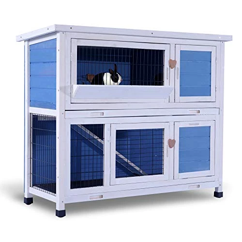 Mia's Pet Supply Lovupet 2-Story Outdoor Wooden Rabbit Hutch & Chicken Coop - Durable & Spacious Design 11 Mia's Pet Supply Lovupet 2 Story Outdoor Wooden Rabbit Hutch Chicken Coop