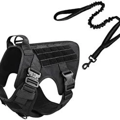 Mia's Pet Supply Tactical Dog Harness And Bungee Dog Leash Set For Large Medium Dogs Leashes And Harness