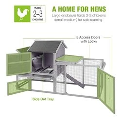 Mia's Pet Supply Chicken Coop Cages 81in Mobile Chicken Coop Multi-Level Hen House