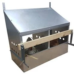 Mia's Pet Supply Chicken Coop Cages 2 Hole Heavy Duty 23ga Galvanized Chicken Nesting Laying Roost Box
