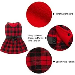 Mia's Pet Supply Plaid Fleece Dog Jacket for Large Dogs - Cozy & Stylish Apparel 13 Mia's Pet Supply Apparel Plaid Fleece Dress Dog Jacket For Large Dogs