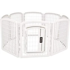 Mia's Pet Supply Plastic Pet Pen Fence Enclosure With Gate - Houses, Pens & Crates