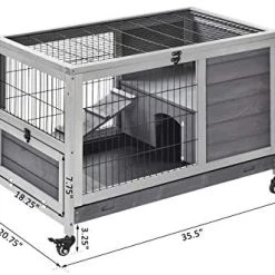 Mia's Pet Supply Rabbit Houses & Accessories PawHut Wooden Indoor Rabbit Hutch Elevated Cage Habitat