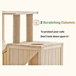 Mia's Pet Supply Mcombo Cat House With Scratcher, Wood Cat Condo Furniture