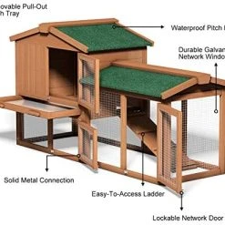 Mia's Pet Supply Rabbit Houses & Accessories Tangkula Large Chicken Coop, 58