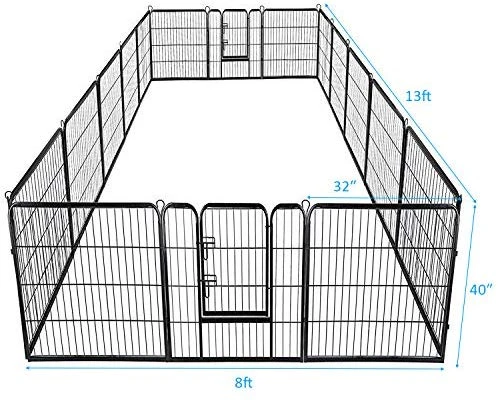 Brand New Mia's Pet Supply Giantex 24/32/40/48 Inch Dog Playpen with Door - 16/8 Panel Pet Playpen for Dogs 7 Mia's Pet Supply Giantex 24/32/40/48 Inch Dog Playpen With Door, 16/8 Panel Pet Playpen