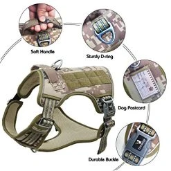 Mia's Pet Supply FIVEWOODY Tactical Dog Training Harness No Pulling Front Clip Leashes And Harness