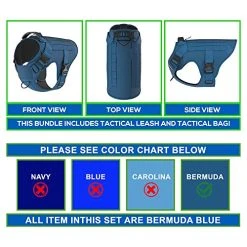 Mia's Pet Supply Tactical Dog Harness Bundle - No Pull Front Clip, MOLLE Vest, Leash & Bag - Peanut Brown (M) 33 Mia's Pet Supply Tactical Dog Harness Bundle Includes Tactical Leash & Tactical Bag. Working Dog MOLLE Vest With Handle, No Pulling Front Leash Clip, Hook & Dog Patch. (M (Neck:16