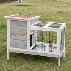 Mia's Pet Supply Scurrty Wooden Rabbit Hutch For Outdoor Indoor
