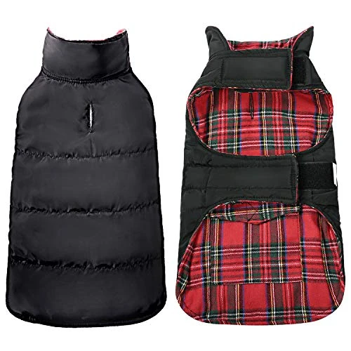 Mia's Pet Supply KAMA BRIDAL Plaid Reversible Dog Fleece Vest - Warm & Stylish Dog Apparel 2 Mia's Pet Supply Apparel KAMA BRIDAL Plaid Dog Fleece Vest, Reversible Warm Dog Clothes,