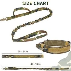 Mia's Pet Supply Tactical Dog Collar And Bungee Leash