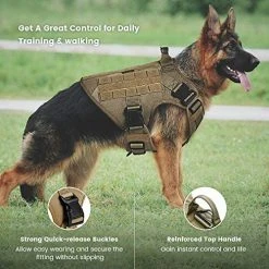 Mia's Pet Supply Tactical Dog Harness Vest No Pull With Handle Front Clip Military Training Harness Leashes And Harness