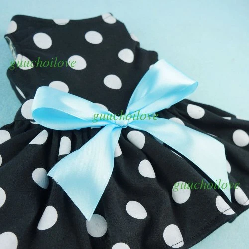 Fitwarm Cute Polka Dot Ribbon Dog Dress - Cozy Dog Shirt & Pet Apparel, Small Size 3 Mia's Pet Supply Fitwarm Cute Polka Dot Ribbon Dog Dress Dog Clothes Cozy Dog Shirt Pet Dress, Small Apparel