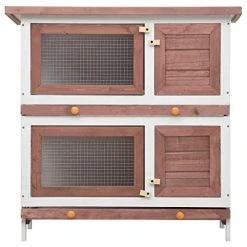 VidaXL Outdoor Rabbit Hutch with 4 Doors - Weather-Resistant Rabbit House & Accessories by Mia's Pet Supply 18 Mia's Pet Supply VidaXL Outdoor Rabbit Hutch 4 Doors Weather Resistant Rabbit Houses & Accessories
