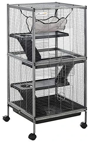 PawHut Rolling Cage for Rabbits, Chinchillas & Hamsters - Durable Rabbit House with Accessories 1 Mia's Pet Supply Rabbit Houses & Accessories PawHut Rolling Cage Pet For Rabbits, Chinchillas, Hamsters