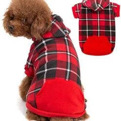 Mia's Pet Supply BINGPET Plaid Dog Hoodie Dog Fleece Sweater