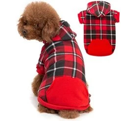 Mia's Pet Supply BINGPET Plaid Dog Hoodie Dog Fleece Sweater
