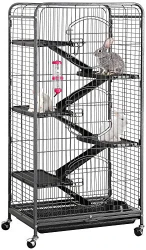 Yaheetech 52" 6-Level Metal Rabbit Cage with 3 Front Doors, Feeder & Wheels - Durable Pet House for Rabbits, Guinea Pigs, and Small Animals 1 Mia's Pet Supply Houses, Pens & Crates Yaheetech 52" 6 Level Metal Rabbit Cage With 3 Front Doors/Feeder/Wheels