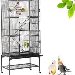 Mia's Pet Supply YAHEETECH 69-Inch Extra Large Bird Cage Aviary & Perches