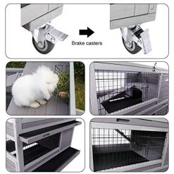Mia's Pet Supply Rabbit Houses & Accessories Rabbit Hutch On Wheels Guinea Pig Cage