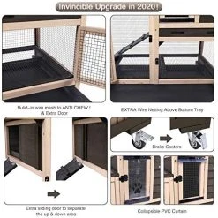 Mia's Pet Supply Upgrade Rabbit Hutch Rabbit Cage Indoor Bunny Hutch With Run Outdoor Rabbit House Rabbit Houses & Accessories