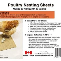 Mia's Pet Supply Terrafibre Hemp Poultry Sheets, 5 Pack 13" X13":
