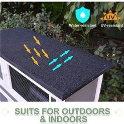 Mia's Pet Supply PawHut Solid Wood Rabbit/Bunny Hutch