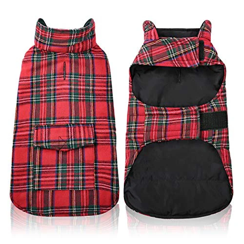 Mia's Pet Supply KAMA BRIDAL Plaid Reversible Dog Fleece Vest - Warm & Stylish Dog Apparel 1 Mia's Pet Supply Apparel KAMA BRIDAL Plaid Dog Fleece Vest, Reversible Warm Dog Clothes,