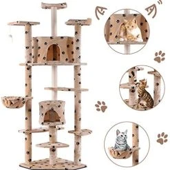 Mia's Pet Supply Tangkula Cat Tree, Kitten Condo Multi-Level Activity Tower Pet Furniture