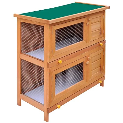 VidaXL Outdoor Rabbit Hutch with 4 Doors - Weather-Resistant Rabbit House & Accessories by Mia's Pet Supply 2 Mia's Pet Supply VidaXL Outdoor Rabbit Hutch 4 Doors Weather Resistant Rabbit Houses & Accessories