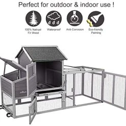 Mia's Pet Supply Large Chicken Coop Extension Design, Indoor Outdoor Rabbit Hutch