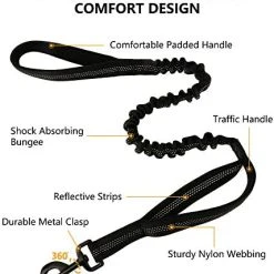 Mia's Pet Supply Tactical Dog Harness And Bungee Dog Leash Set For Large Medium Dogs Leashes And Harness