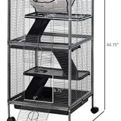 PawHut Rolling Cage for Rabbits, Chinchillas & Hamsters - Durable Rabbit House with Accessories 15 Mia's Pet Supply Rabbit Houses & Accessories PawHut Rolling Cage Pet For Rabbits, Chinchillas, Hamsters
