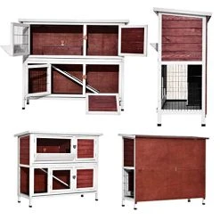 Mia's Pet Supply Lovupet 2-Story Outdoor Wooden Rabbit Hutch & Chicken Coop - Durable & Spacious Design 17 Mia's Pet Supply Lovupet 2 Story Outdoor Wooden Rabbit Hutch Chicken Coop