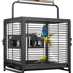 Mia's Pet Supply VIVOHOME 18 Inch Wrought Iron Bird Travel Carrier Cage