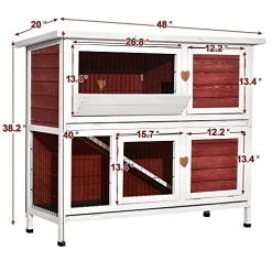 Mia's Pet Supply Lovupet 2-Story Outdoor Wooden Rabbit Hutch & Chicken Coop - Durable & Spacious Design 16 Mia's Pet Supply Lovupet 2 Story Outdoor Wooden Rabbit Hutch Chicken Coop